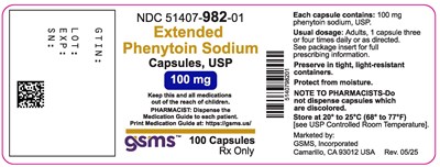 51407-982-01lb (Extended Phenytoin Sodium 100 mg)
